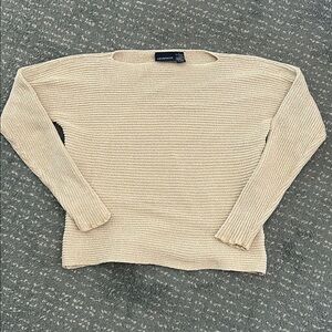 Cream Boatneck 100% Cotton Sweater